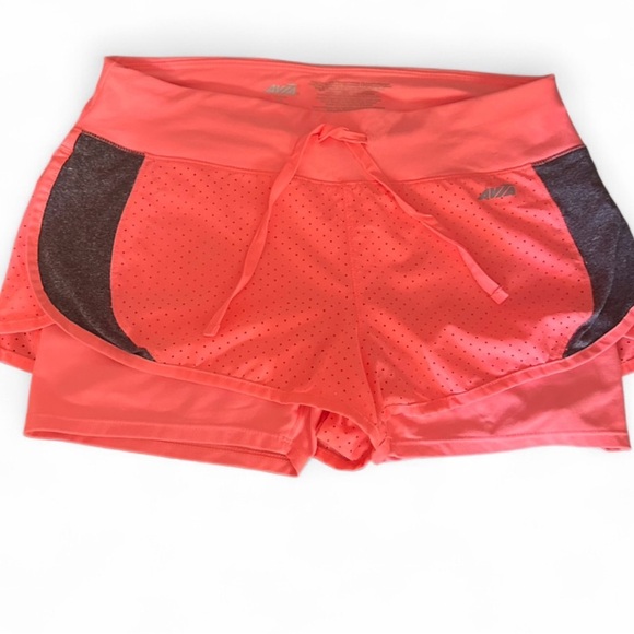 Avia Women's Orange and Gray Athletic Shorts - Picture 2 of 4